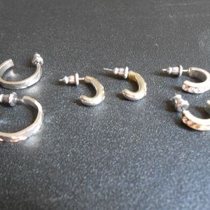 3 Small Open Hoop Earrings